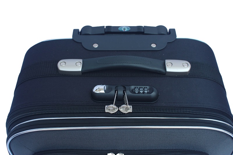 LEX 3tlg. EVA 600D Reisekoffer Set Trolley Reisetasche Koffer anthrazit/schwarz