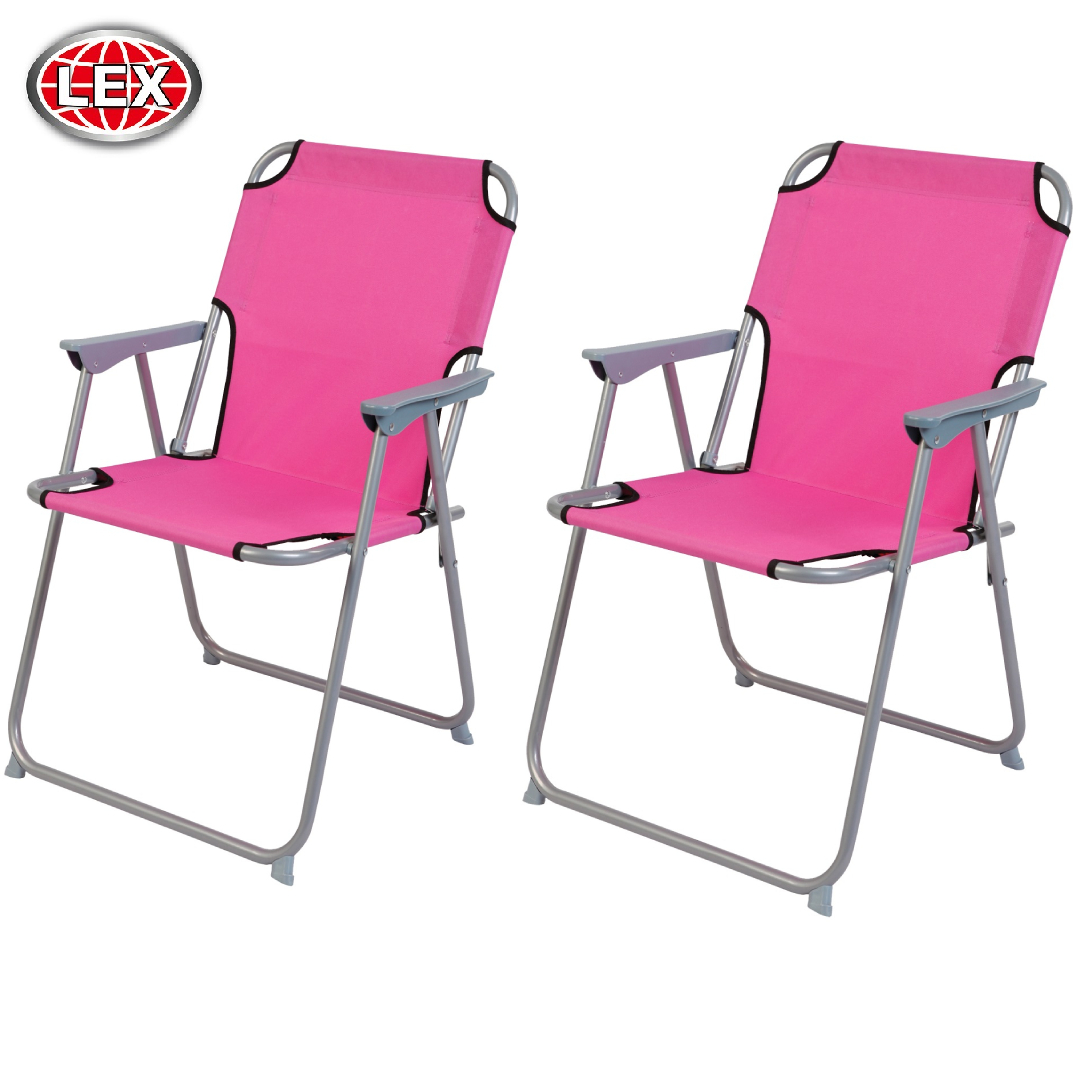 2er-Set Klapp-Campingstuhl Gartenstuhl Festival Strandstuhl Angelstuhl Pink