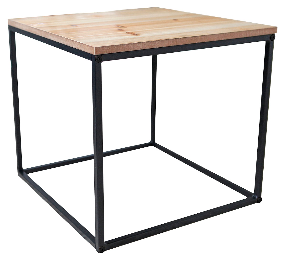 Beistelltisch Metalltisch Holz Kiefer Couchtisch Sofatisch Kaffeetisch 45x45 cm