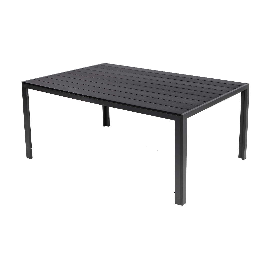 Gartenmöbel Set Sitzgruppe Alu Tisch 5-tlg. Essgruppe 4x Stapelsessel Gartenset anthrazit