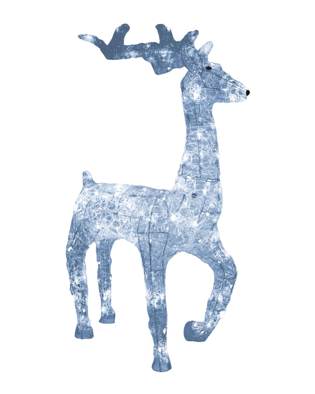 XXL LED Acryl Hirsch Weihnachtsfigur 120cm beleuchtet Weihnachtsdeko Außen & Innen Kaltweiß