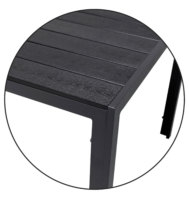 Aluminium Gartentisch Beistelltisch Esstisch Balkontisch Non-Wood Platte 90x90cm