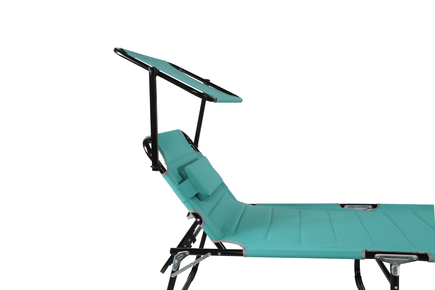 XXL Aluminium Gartenliege Sonnenliege gepolstert mit Kopfkissen Sonnendach 200cm Aqua