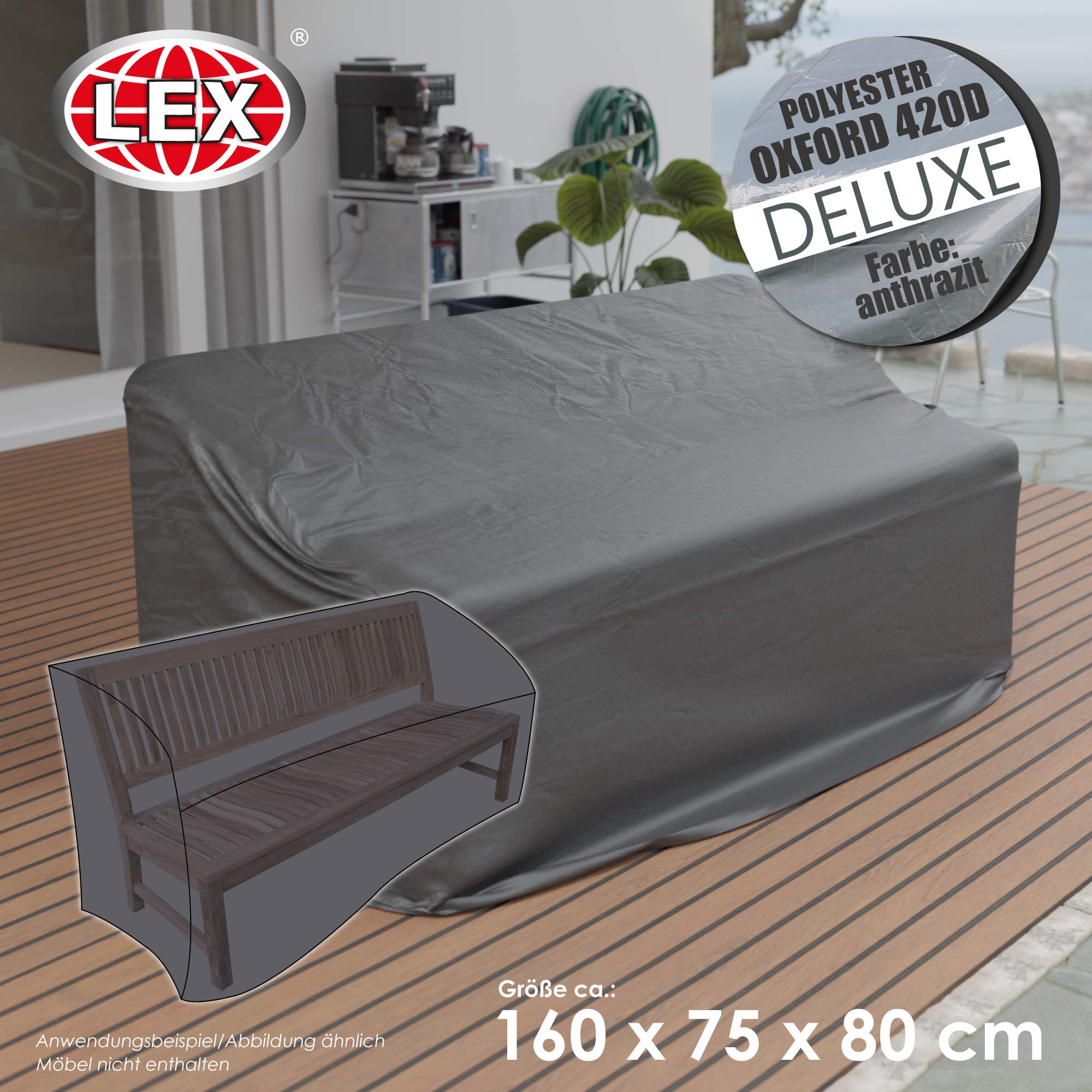 Schutzhülle Deluxe für Gartenbank Gartenmöbel Abdeckhaube Schutzplane Haube