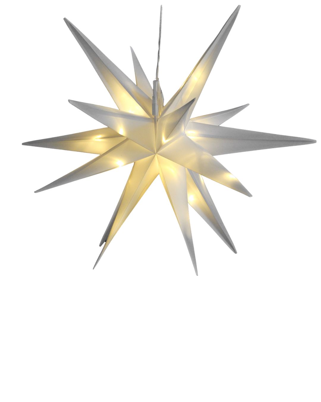 Leuchtstern Lichterstern Ø100 cm 72 LEDs Timer In-Outdoor Advent Weiß