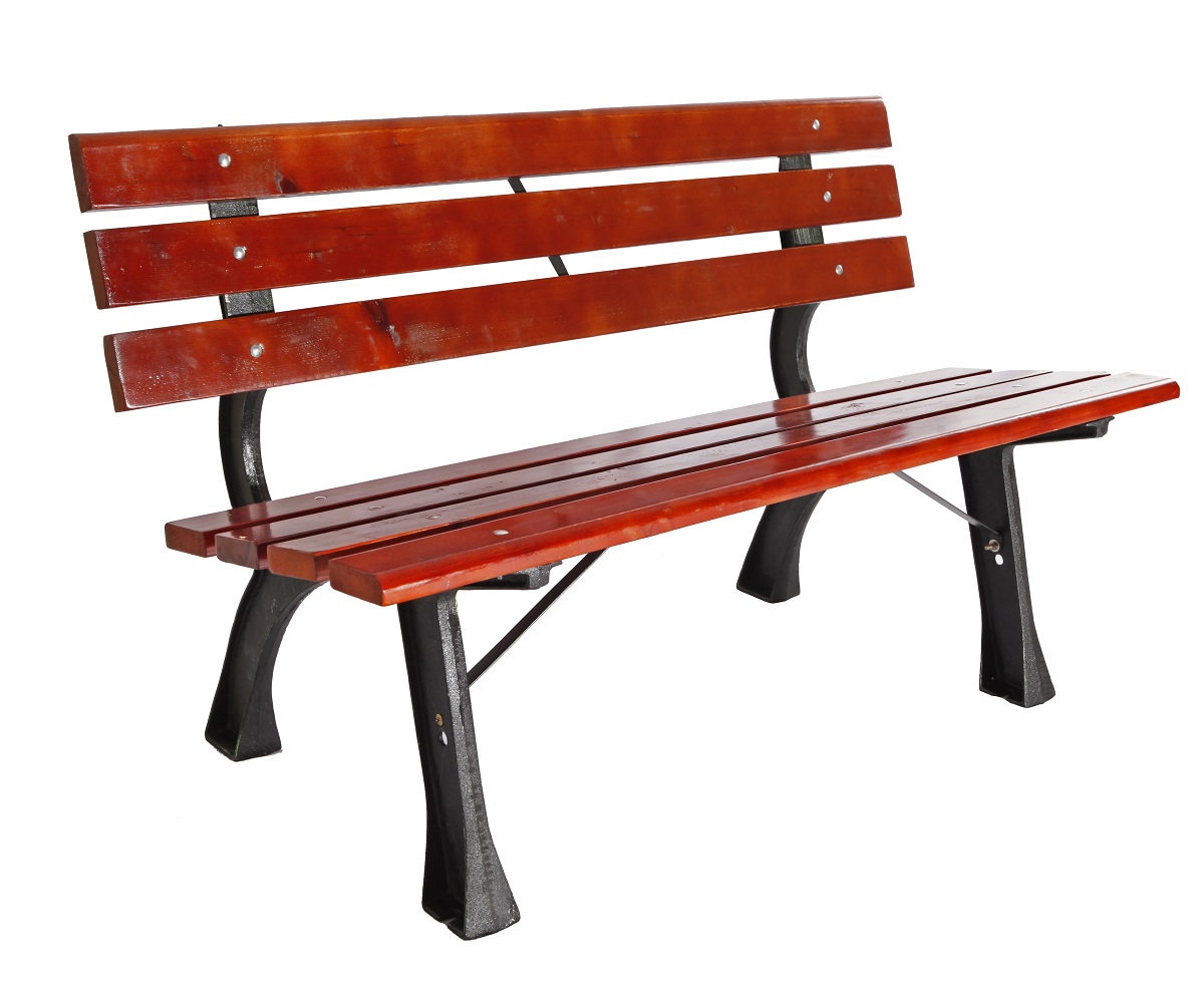 XL Parkbank Tannenholz Gartenbank Sitzbank Holz Metall Balkon Terrasse 150x70cm