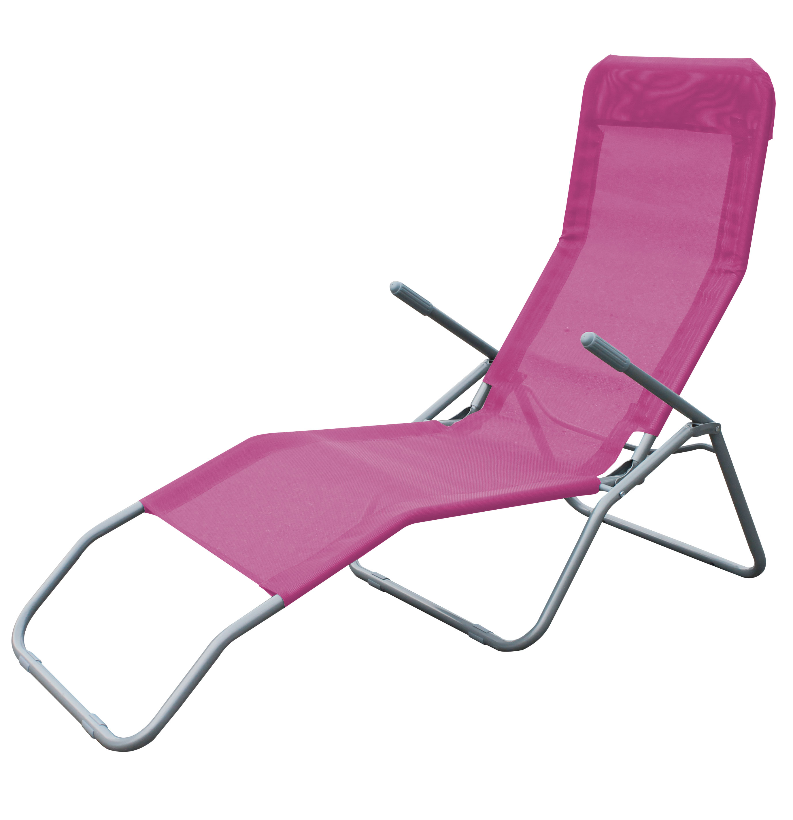 Siestaliege Kippliege Sonnenliege Strandliege Gartenliege klappbar pink