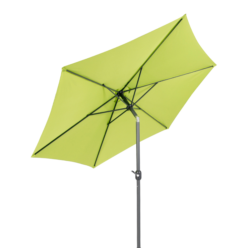 XXL Alu Sonnenschirm Ø 3m Kurbelschirm Garten Balkon Terrasse knickbar lime-grün
