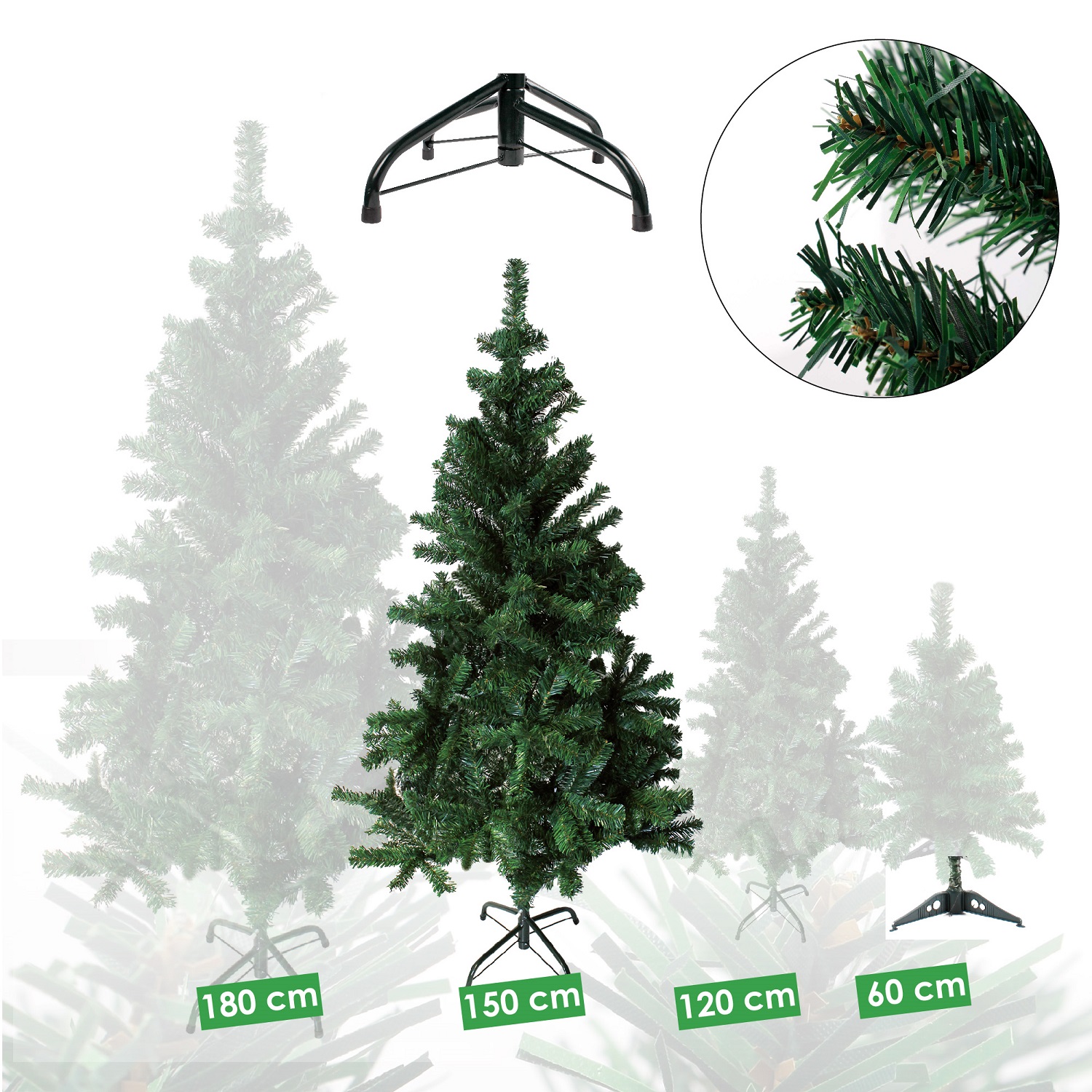 Künstlicher Weihnachtsbaum inkl. Ständer Tannenbaum Christbaum grün 150cm