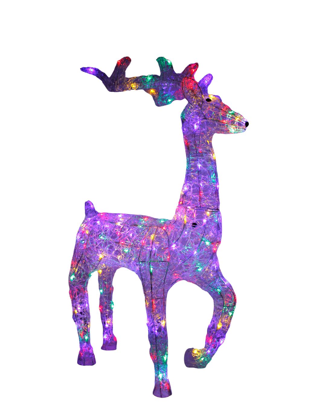 XXL LED Acryl Hirsch Weihnachtsfigur 120cm beleuchtet Weihnachtsdeko Außen & Innen Multicolor