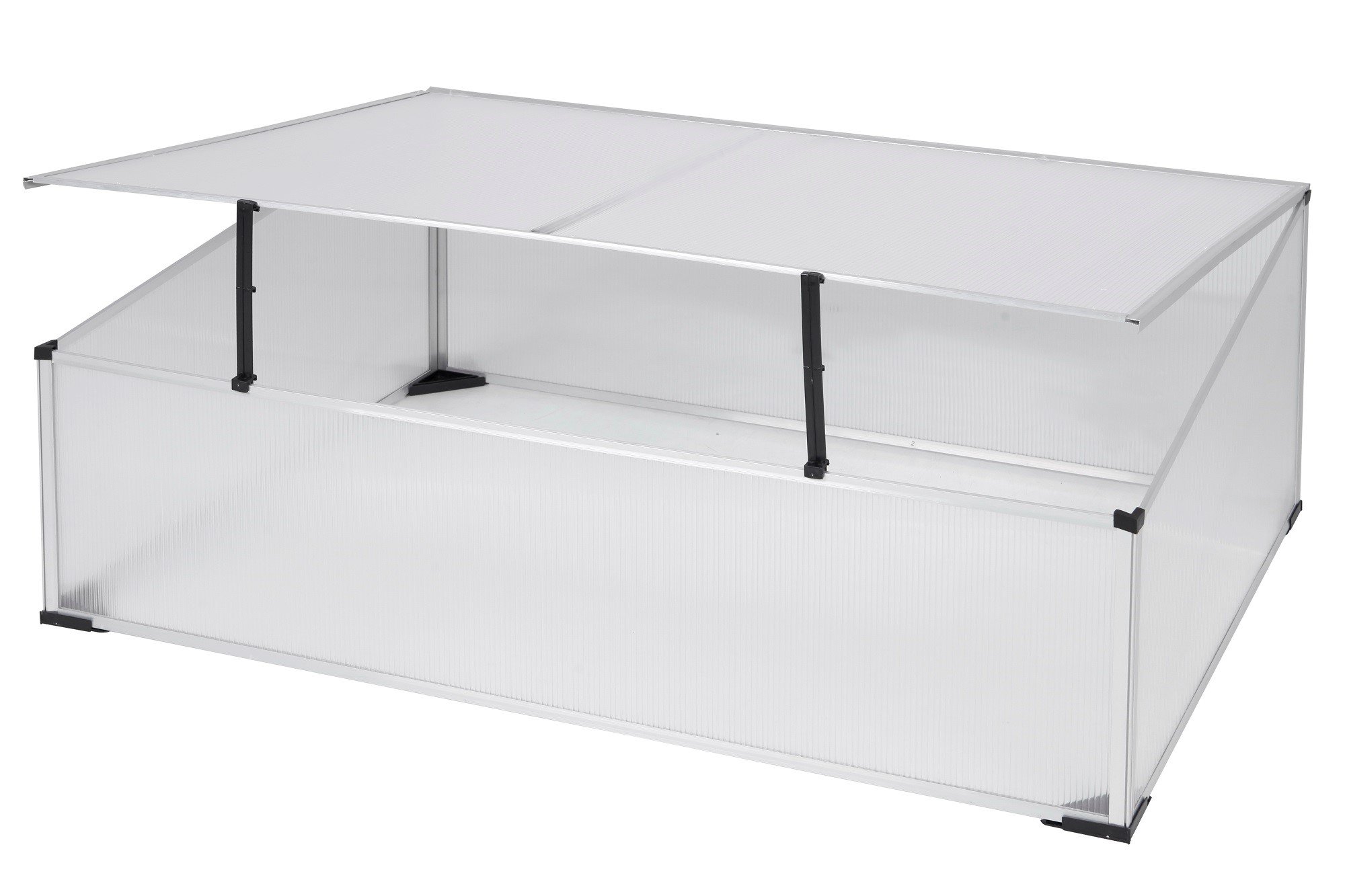 Frühbeet Gewächshaus Aluminium Frühbeetkasten Pflanzenhaus 100x60x40cm