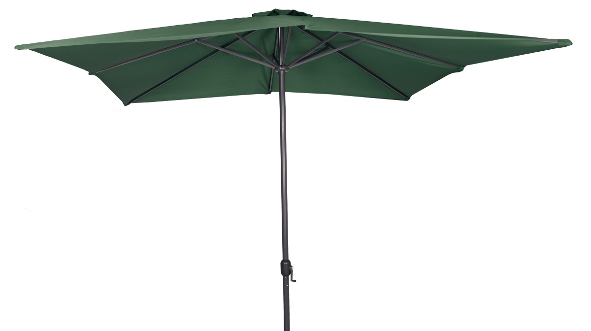 Alu Sonnenschirm 3x3 m UV30+ quadratisch Kurbelschirm Gartenschirm Balkon grün