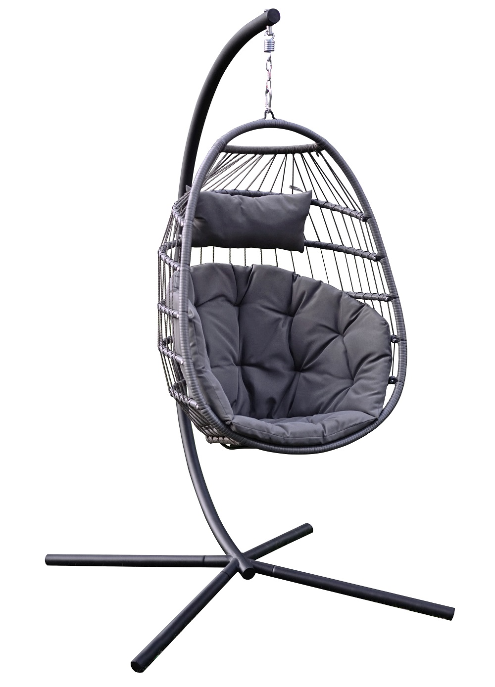 XL Poly-Rattan Hängesessel Standfuß Hängekorb faltbar Hängestuhl Hängeschaukel