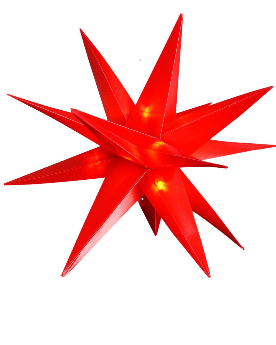 LED 3D Leuchtstern Ø 25 cm Lichterstern Batterie Timer In-Outdoor Advent Rot