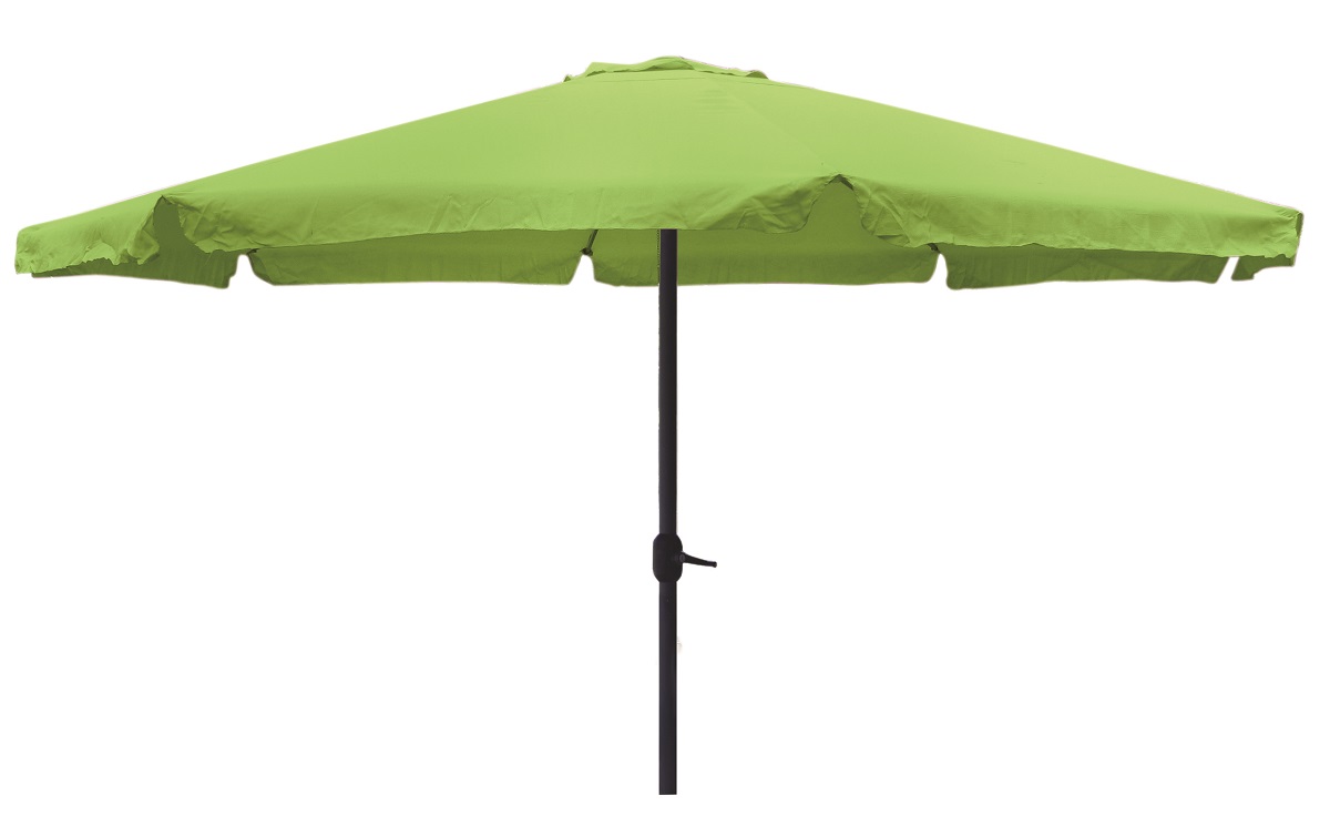 XXL Alu Sonnenschirm Ø 4m Kurbelschirm Gartenschirm Marktschirm Krempe lime-grün