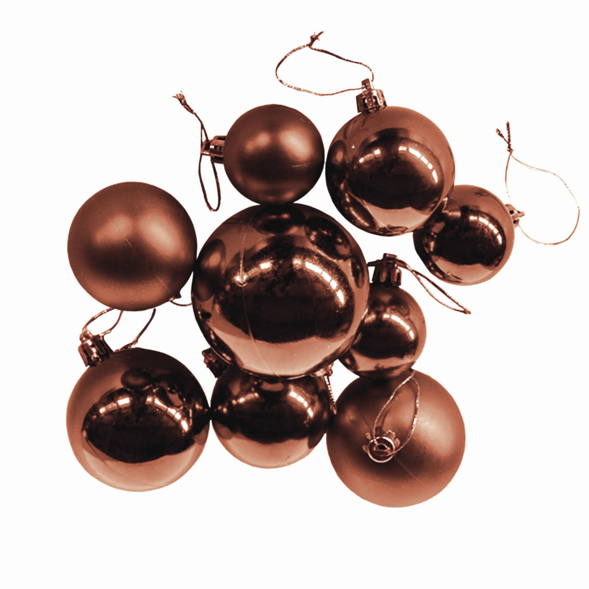 Christbaumkugeln 30 Stück braun Weihnachtskugeln Box Weihnachtsdeko Baumschmuck
