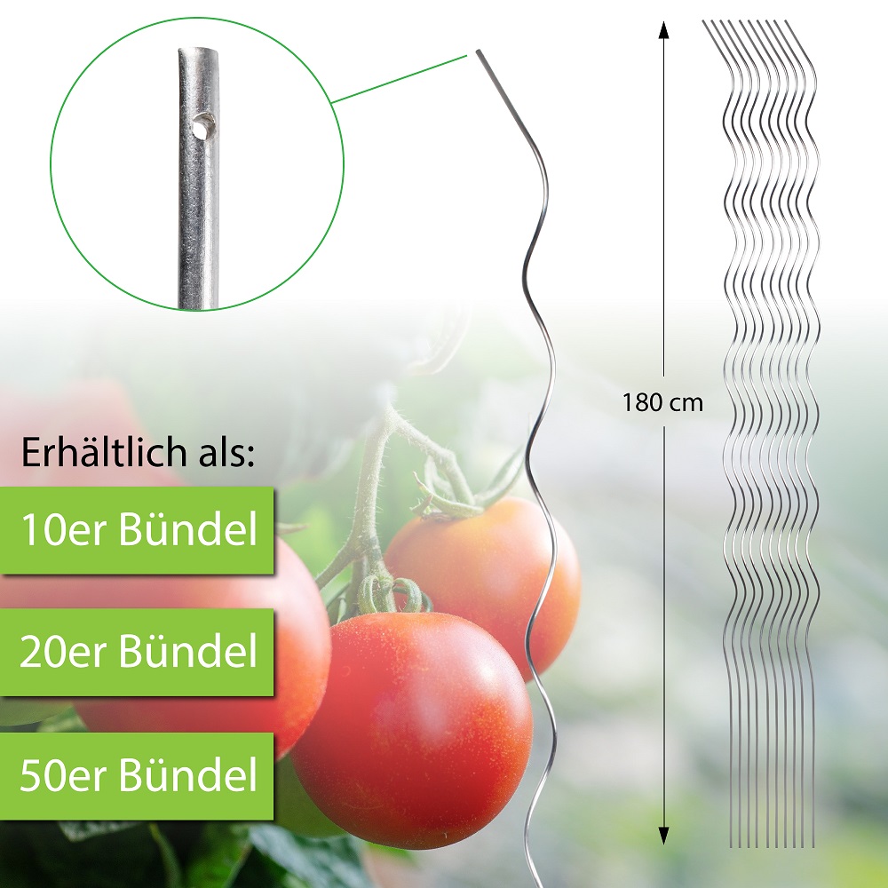 Tomatenspiralstab 180cm Rankspirale Pflanzenstab Rankhilfe 10/20/50 Set wählbar