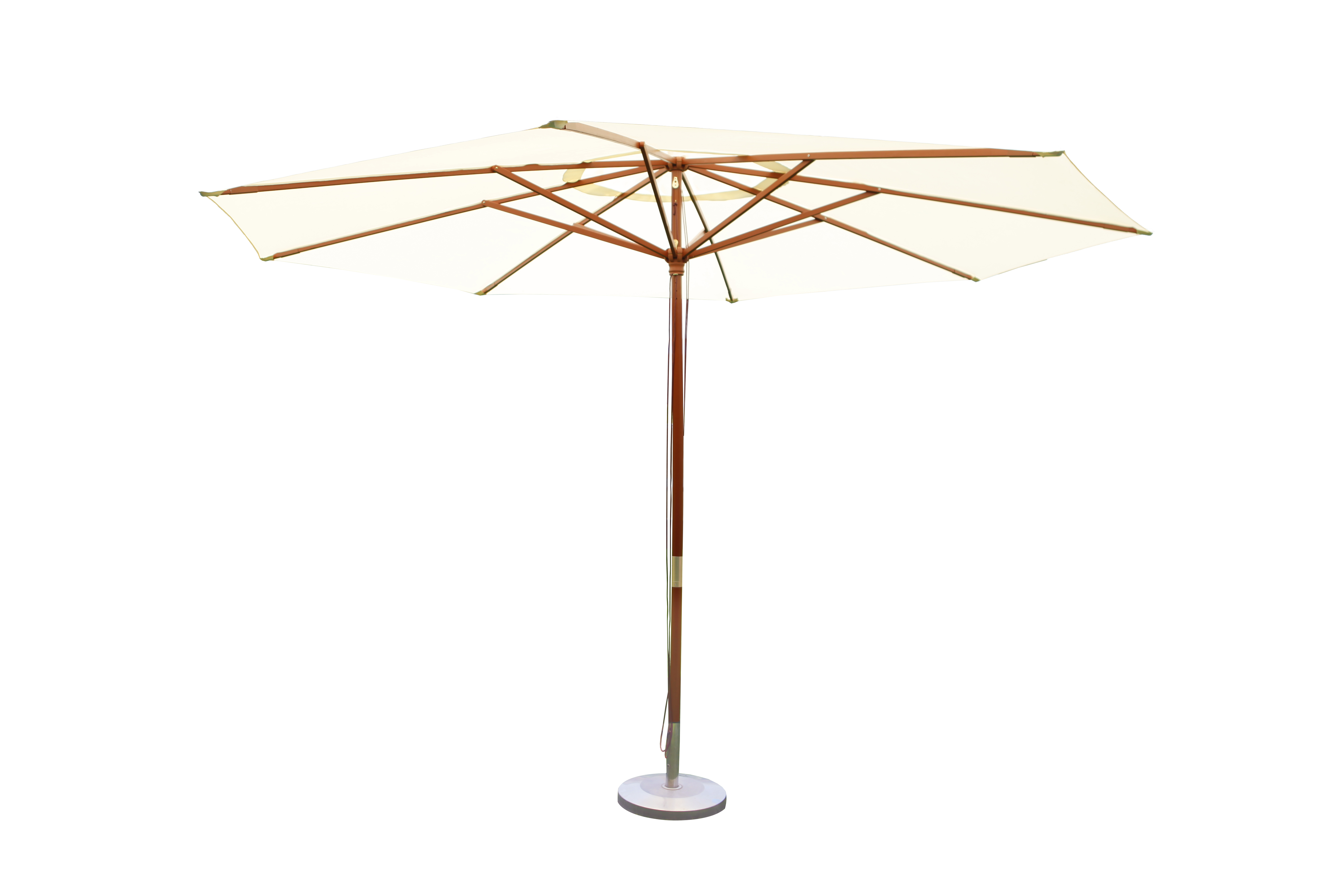 Sonnenschirm Ø 4m Schirm Marktschirm Gartenschirm Holzgestell UV15 Beige