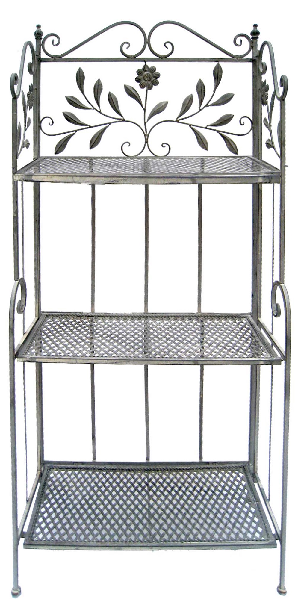 Eisenregal Standregal Deko Metallregal Gartenregal 3 Etagen Antik grau braun