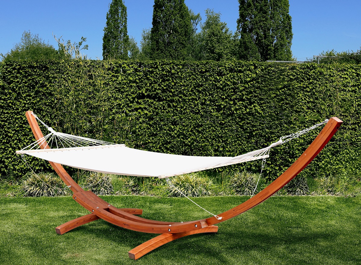 XXL Hängematte mit Holzgestell Hängeliege Hängesessel Hängeschaukel 415 cm