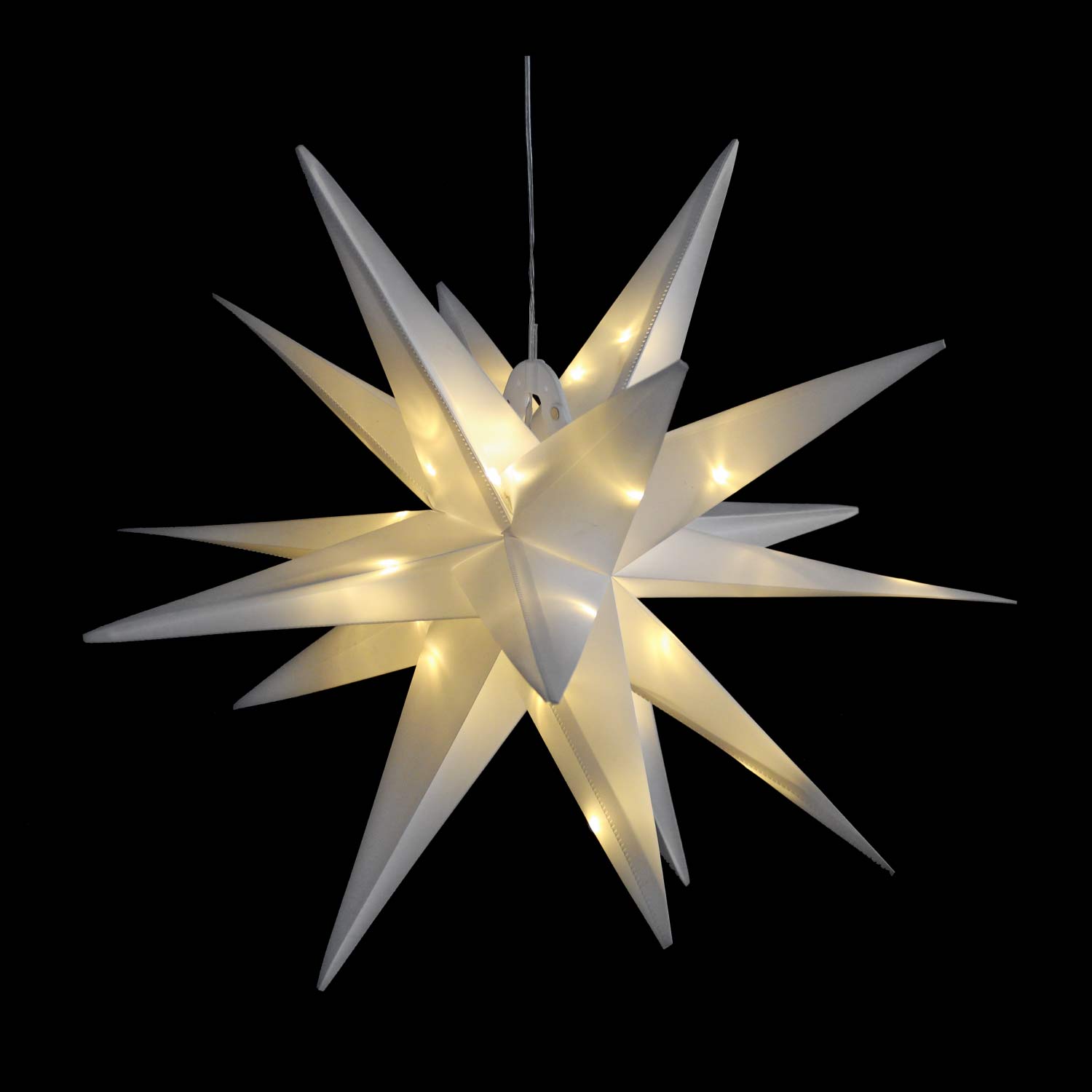Leuchtstern Lichterstern Ø100 cm 72 LEDs Timer In-Outdoor Advent Weiß