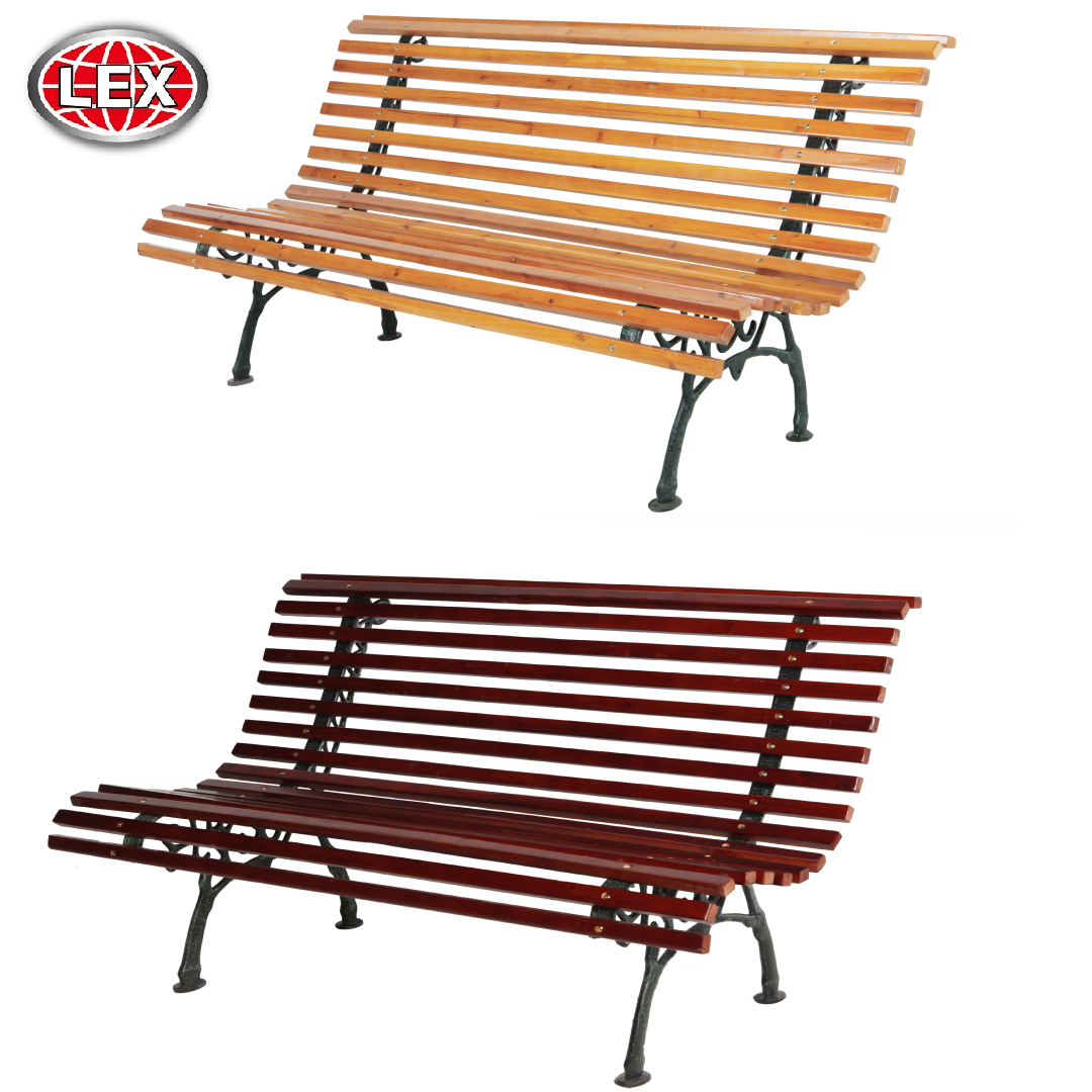 XL Parkbank Tannenholz Gartenbank Sitzbank Holz Metall Balkon 150x81cm Farbwahl