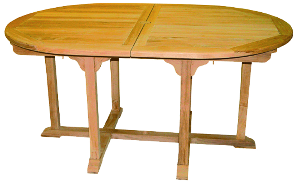 Premium XXL Teak Ausziehtisch oval Tisch Gartentisch Teakmöbel ausziehbar 220 cm