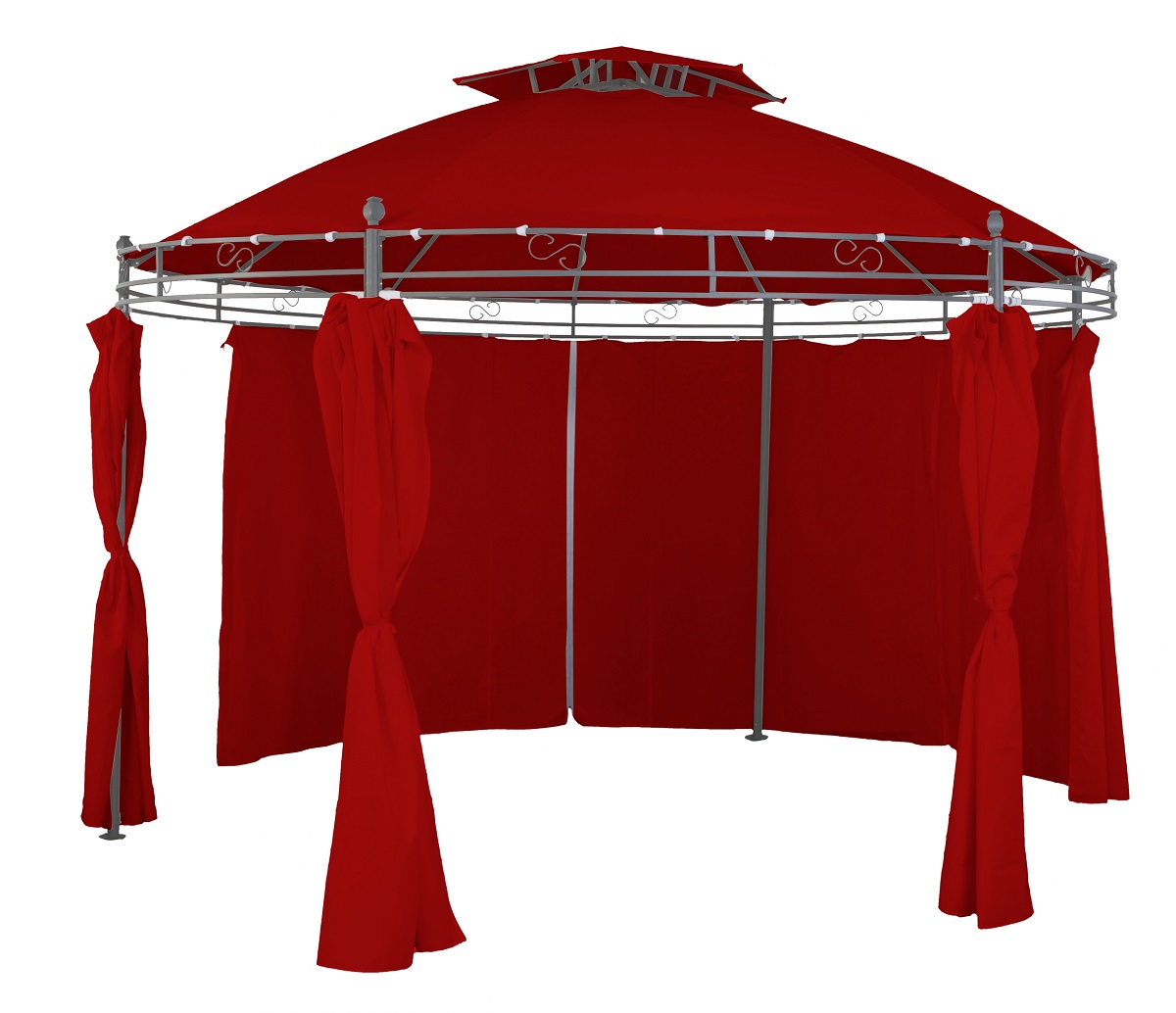 Pavillon ⌀3,5 m Gartenpavillon wasserdicht inkl. Seitenteile Pergola burgundrot