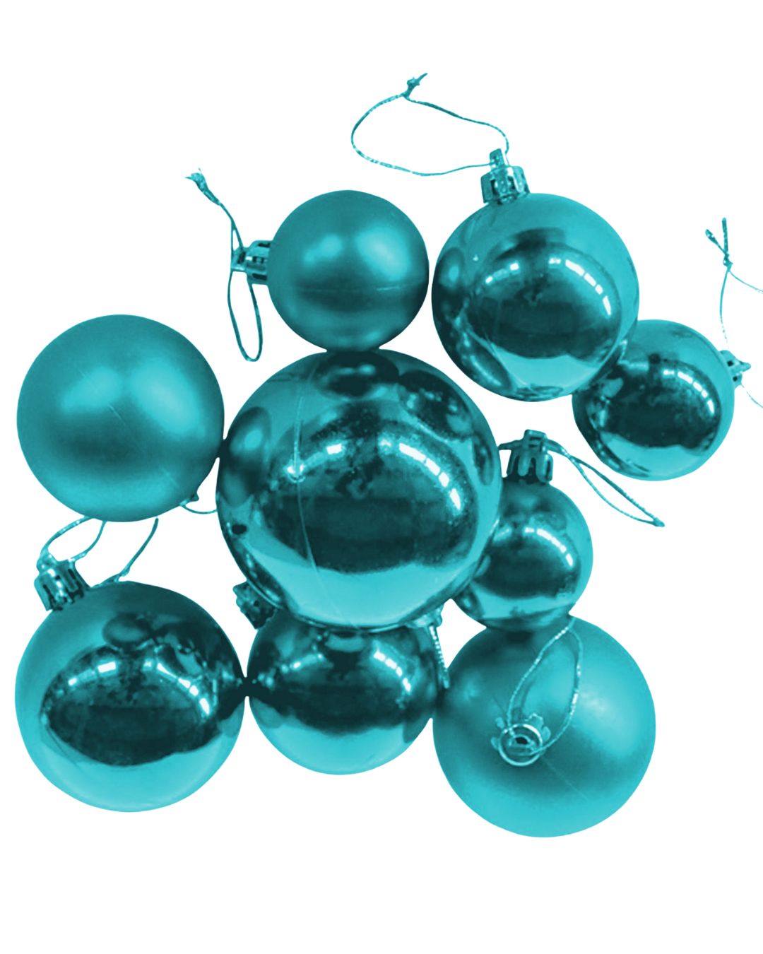 Christbaumkugeln 30 Stück petrol Weihnachtskugeln Box Weihnachtsdeko Baumschmuck
