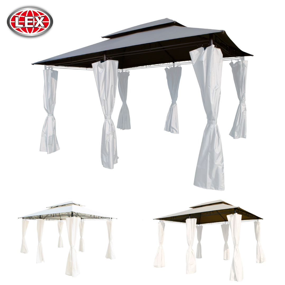 Ersatzdach Pavillon 4x3m wasserdicht Gartenpavillon Doppeldach Farbauswahl