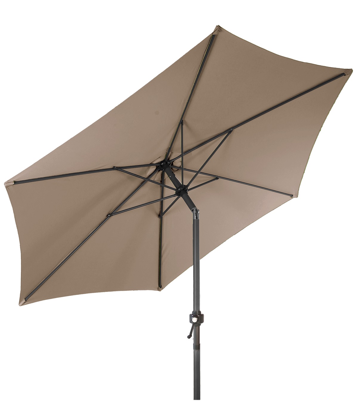 XL Alu Sonnenschirm Ø 2,5 m Kurbelschirm Garten Balkon Terrasse knickbar taupe