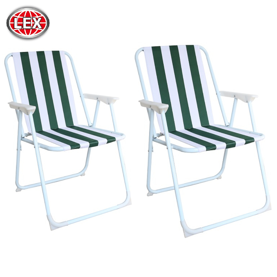 2er Set Klappbarer Campingstuhl Gartenstuhl Festival Strand Angelstuhl grün