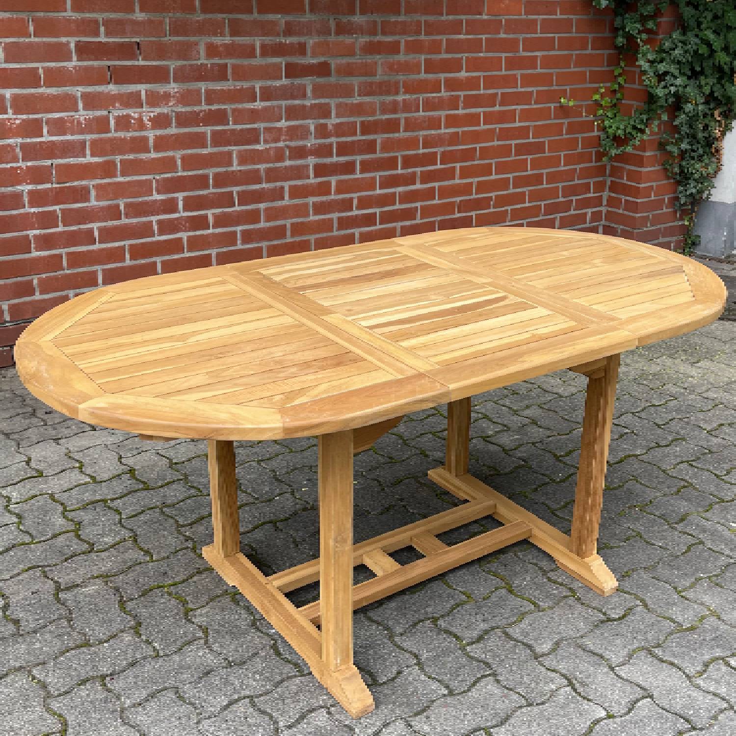 Teak Tisch Gartentisch Garten ausziehbar Esstisch Teakmöbel Holztisch 170/120cm