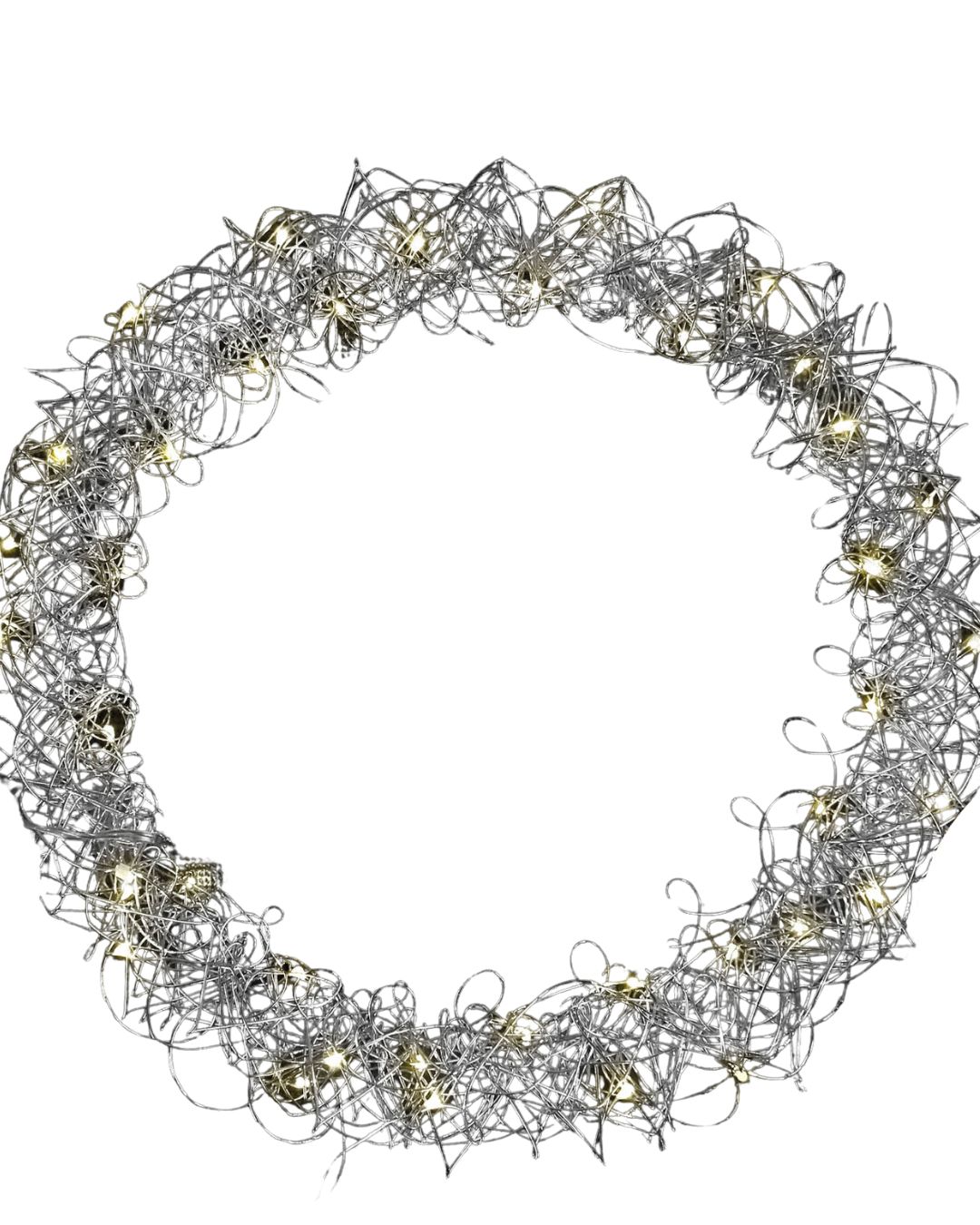 LED Metallkranz Ø 30 cm feinmaschig Weihnachtskranz Lichterkette Batterie Deko Warmweiß