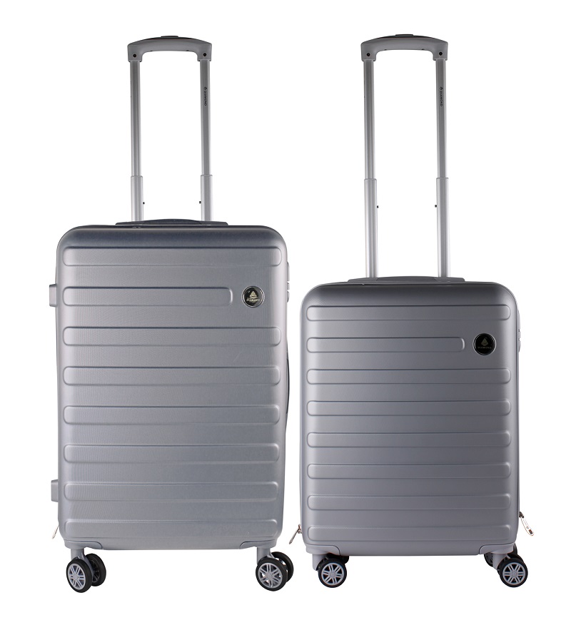 ABS Hartschale Reisekoffer Set ultraleicht Trolley Handgepäck Doppelräder Grau