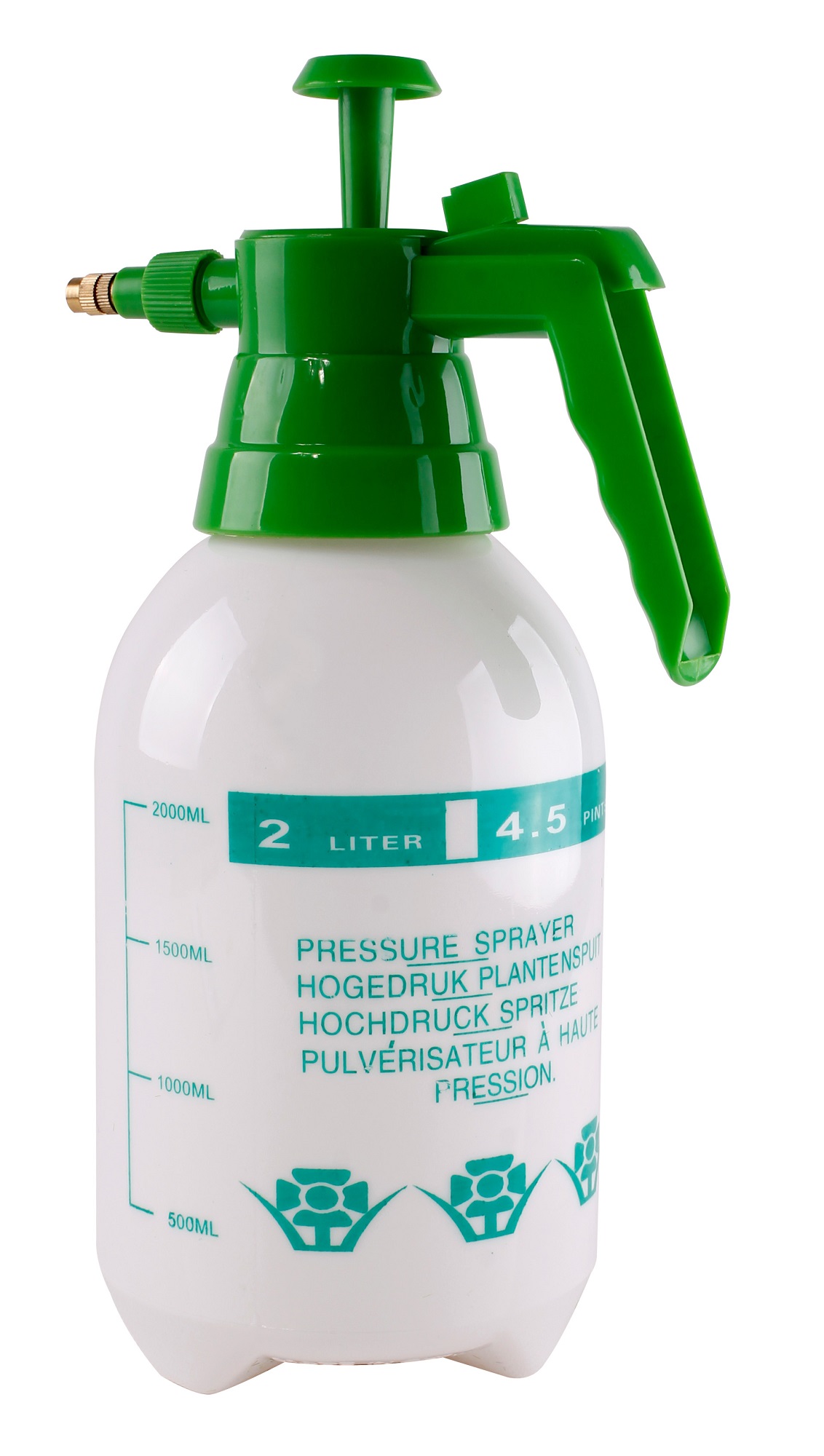 Drucksprüher mit Messingdüse 2 Liter Planzensprüher Sprühflasche Gartenspritze