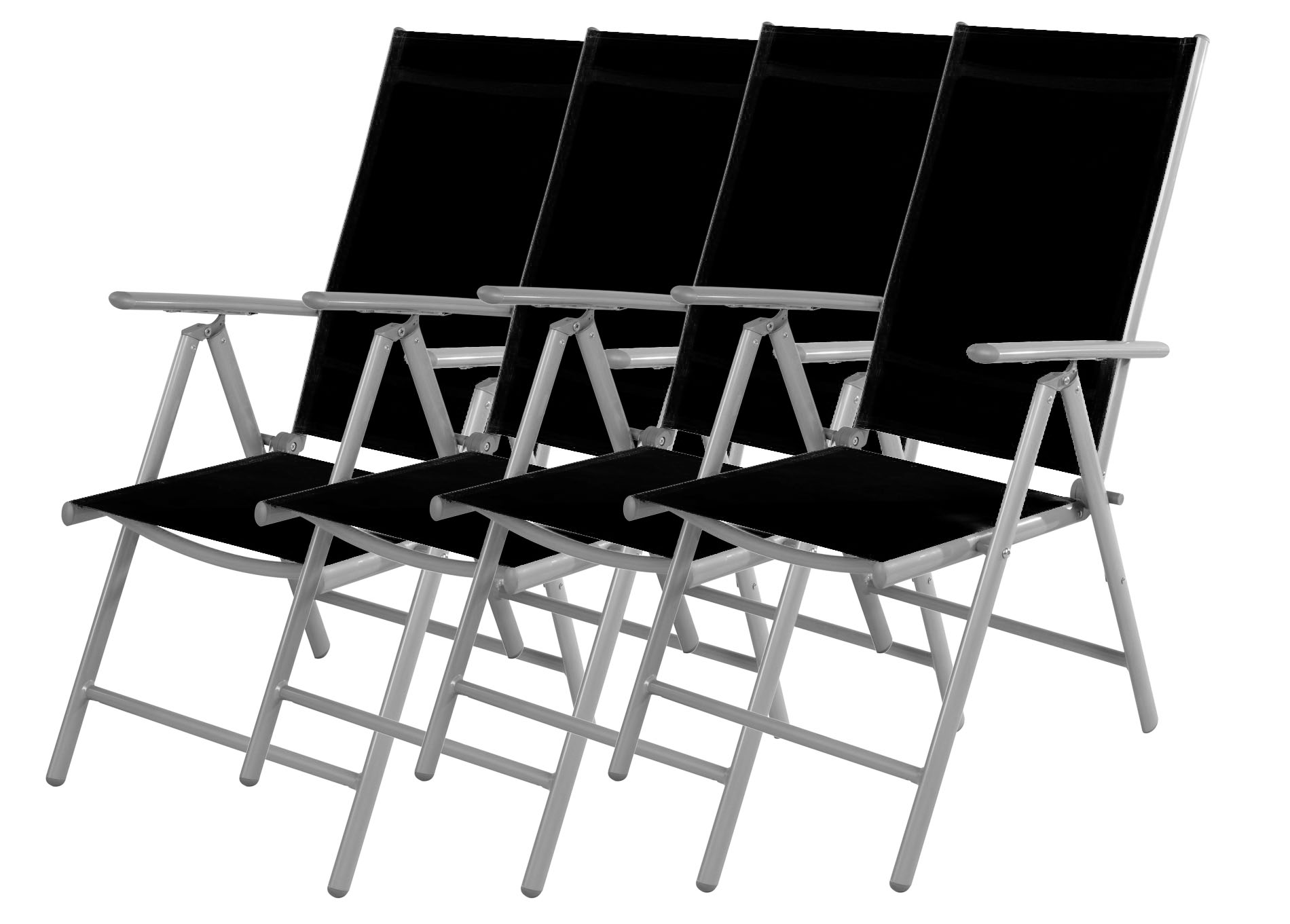 4er Set Alu Klappsessel 7-fach verstellbar Gartenstuhl Gartenmöbel Liegesessel