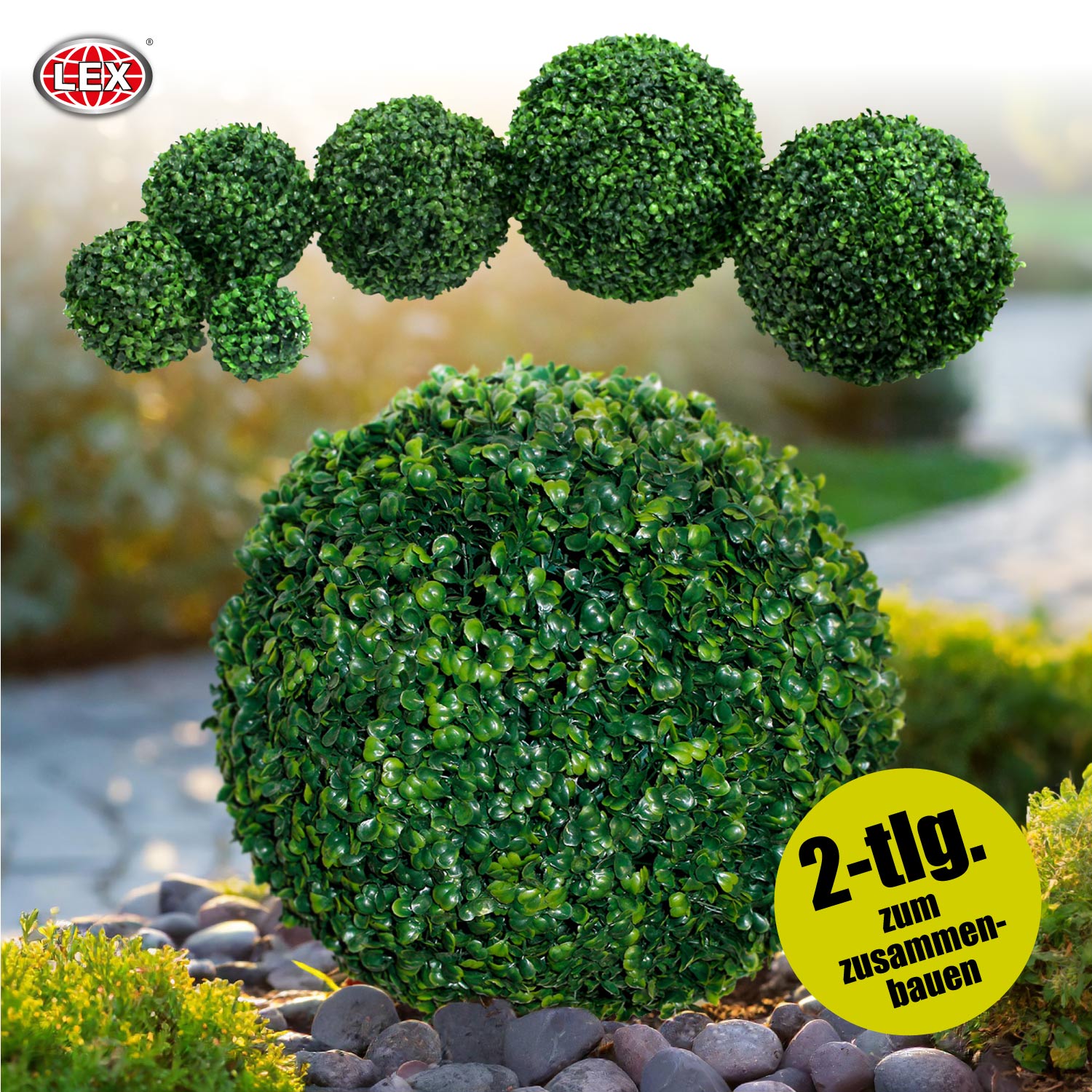 künstliche Buchsbaumkugel Deko Kunstpflanze künstlich Gartendeko wählbar