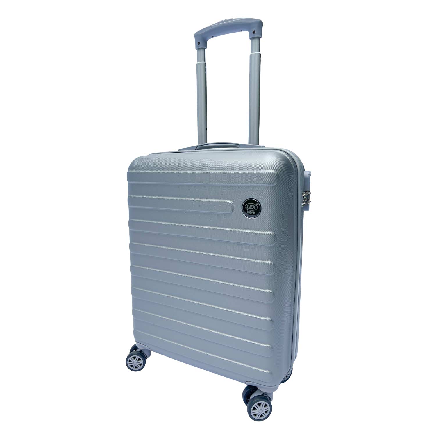 ABS Hartschale Reisekoffer Handgepäck Kabinenkoffer ultraleicht Trolley Doppelräder Silbergrau