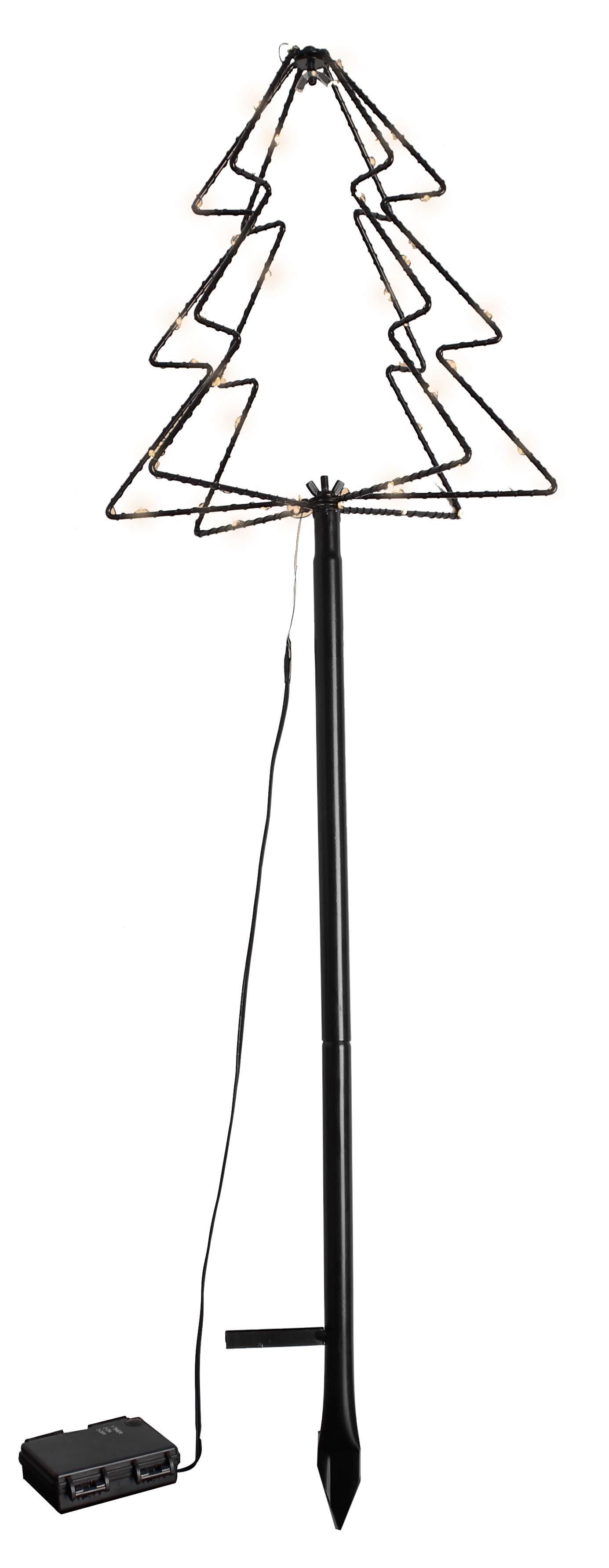 80 cm LED Gartenfigur Baum aus Metall Lichterbaum Batterie Leuchtbaum In-Outdoor