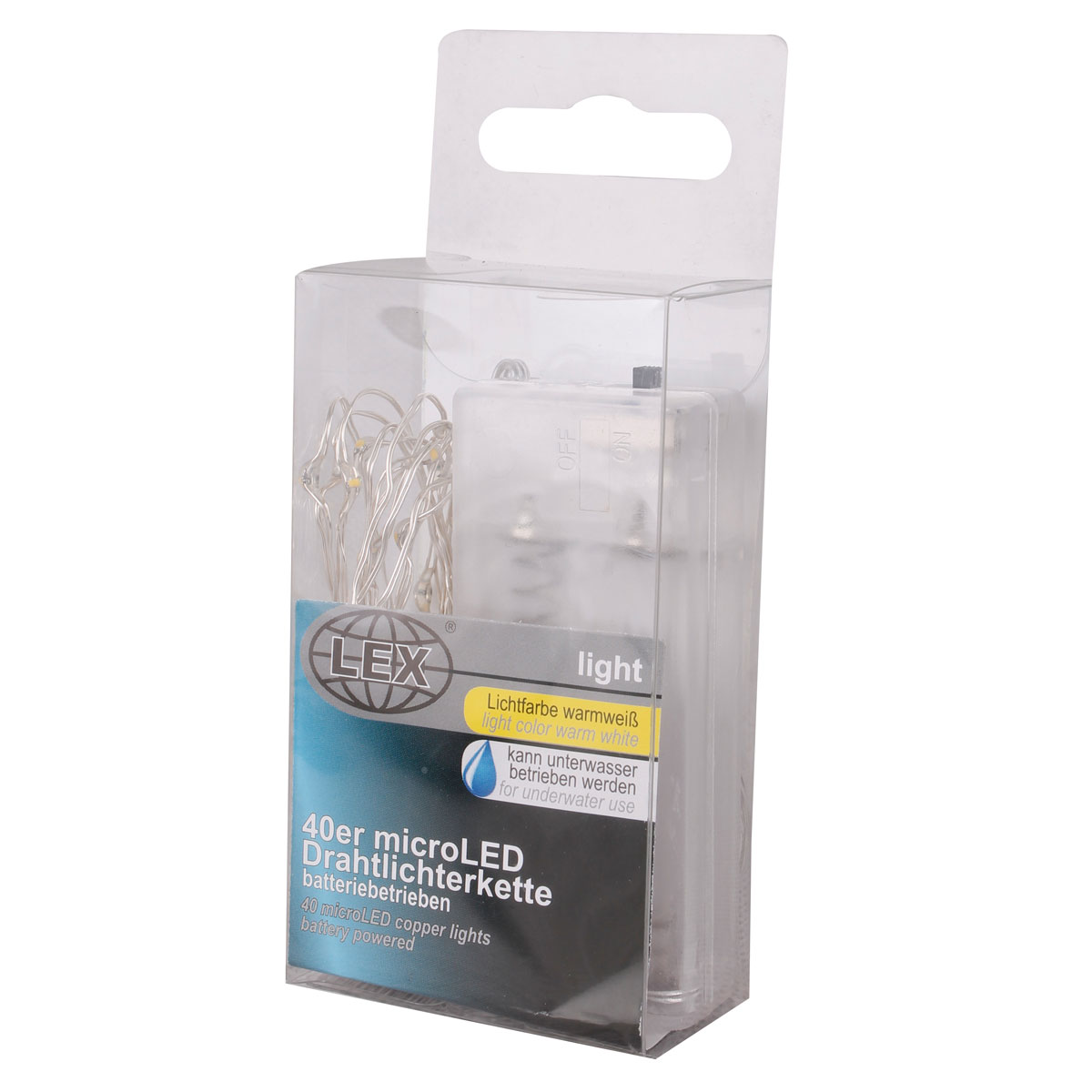 3x 40er Micro LED Drahtlichterkette Set Batteriekette Lichterkette Deko warmweiß