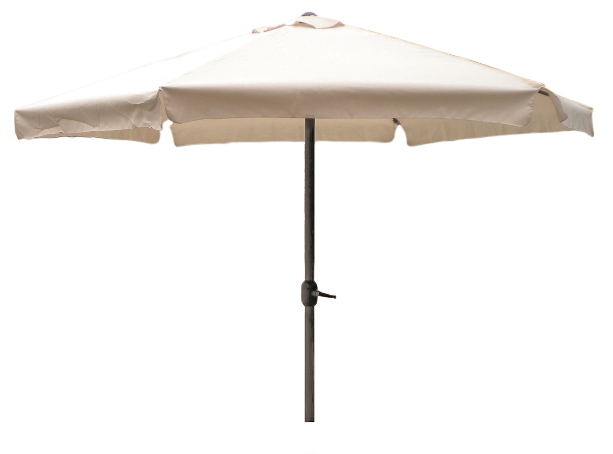 XL Alu Sonnenschirm Ø 3m Kurbelschirm Gartenschirm Marktschirm Krempe beige
