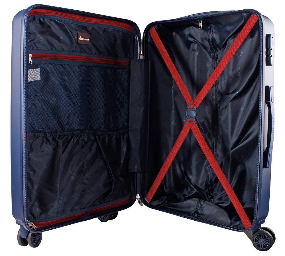 ABS Hartschale Reisekoffer Kabinenkoffer Handgepäck ultraleicht Trolley Doppelräder Blau