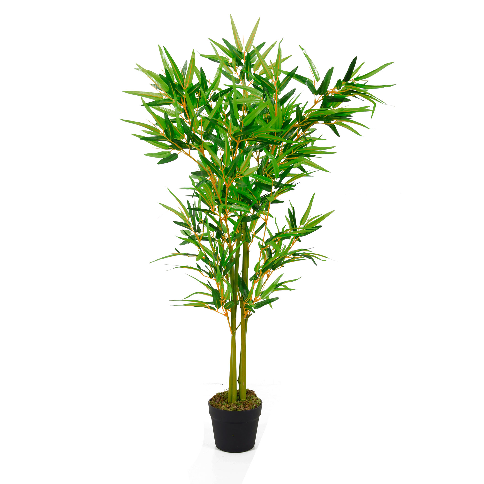 Kunstpflanze Bambus Dekobaum Holzstamm Zimmerpflanze Kunstbaum 552 Blätter 115cm