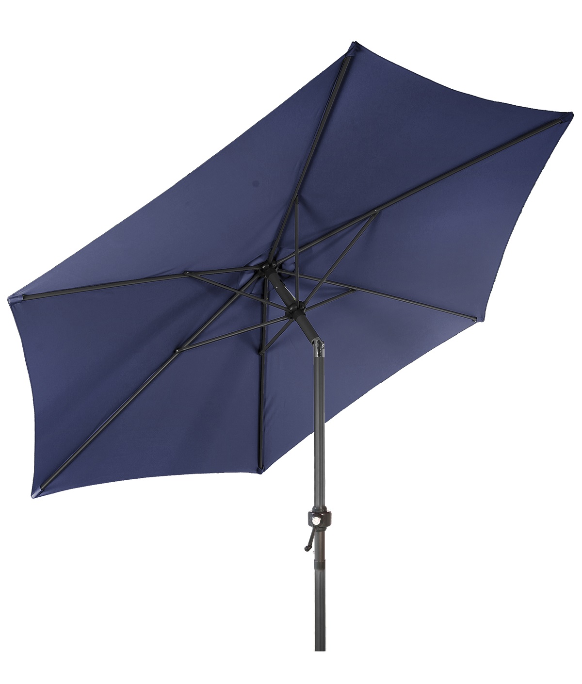 XL Alu Sonnenschirm Ø 2,5 m Kurbelschirm Garten Balkon Terrasse knickbar blau