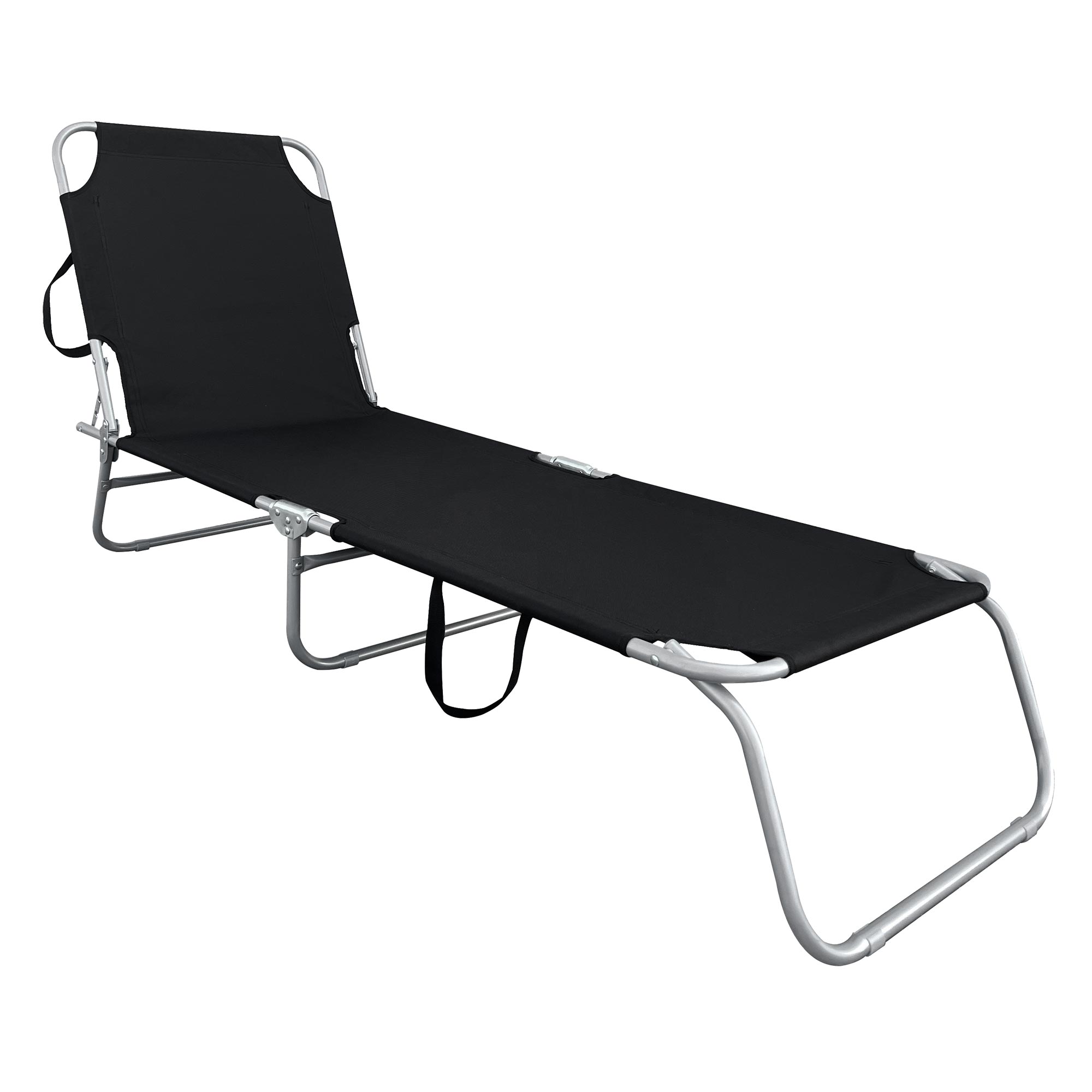 XL 3-Bein Gartenliege Sonnenliege Strandliege Gartenmöbel Camping klappbar schwarz