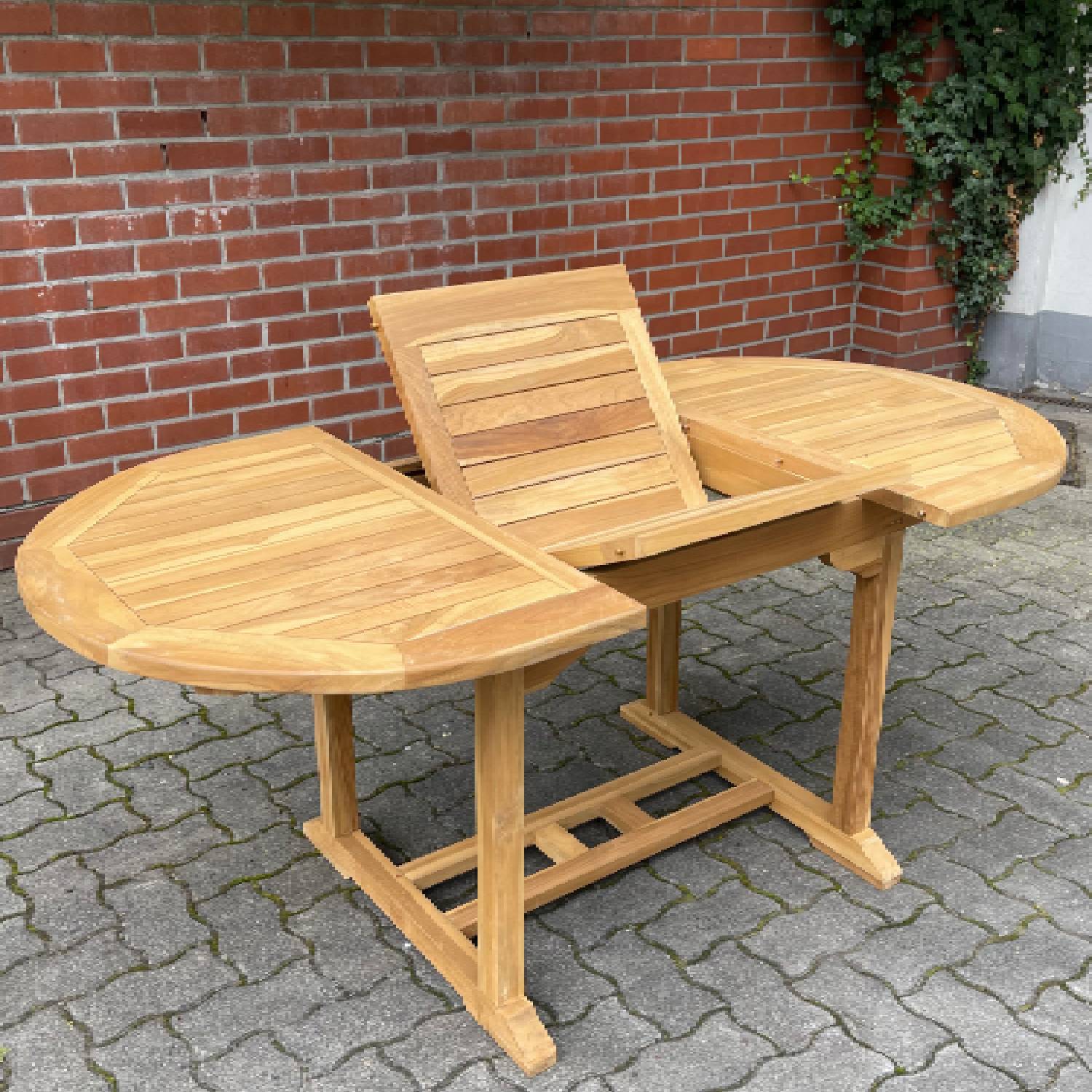 Teak Tisch Gartentisch Garten ausziehbar Esstisch Teakmöbel Holztisch 170/120cm