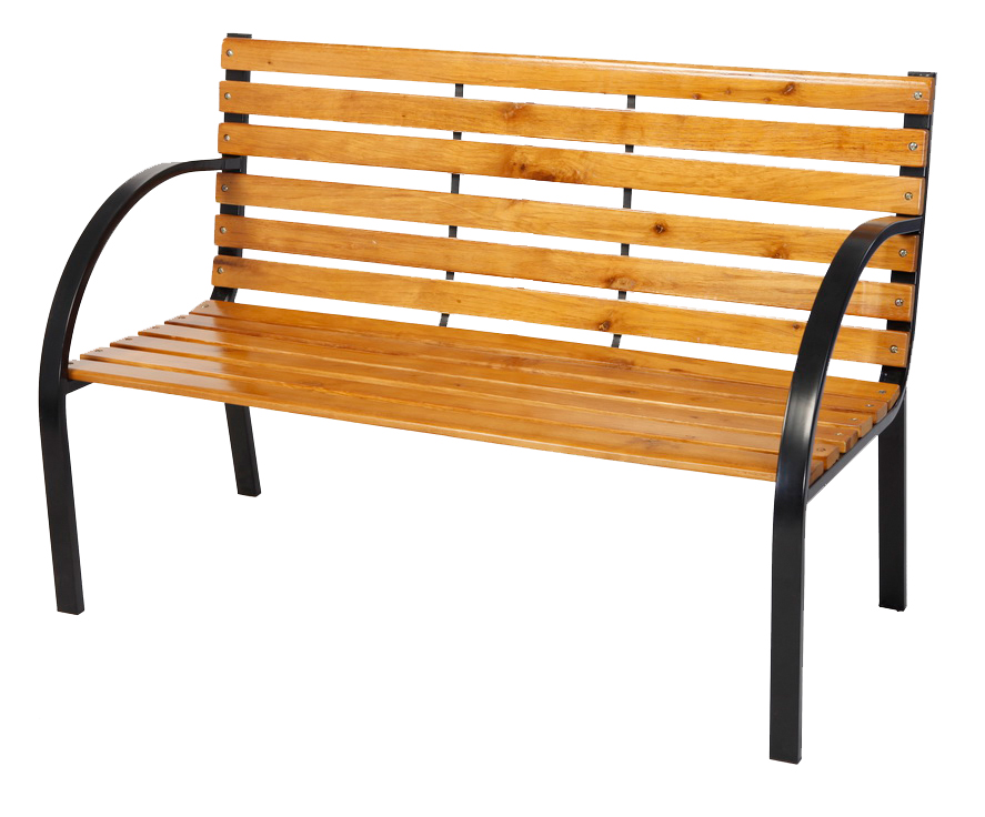 Parkbank Tannenholz Gartenbank Sitzbank Holz Metall Balkon Terrasse 122x80cm