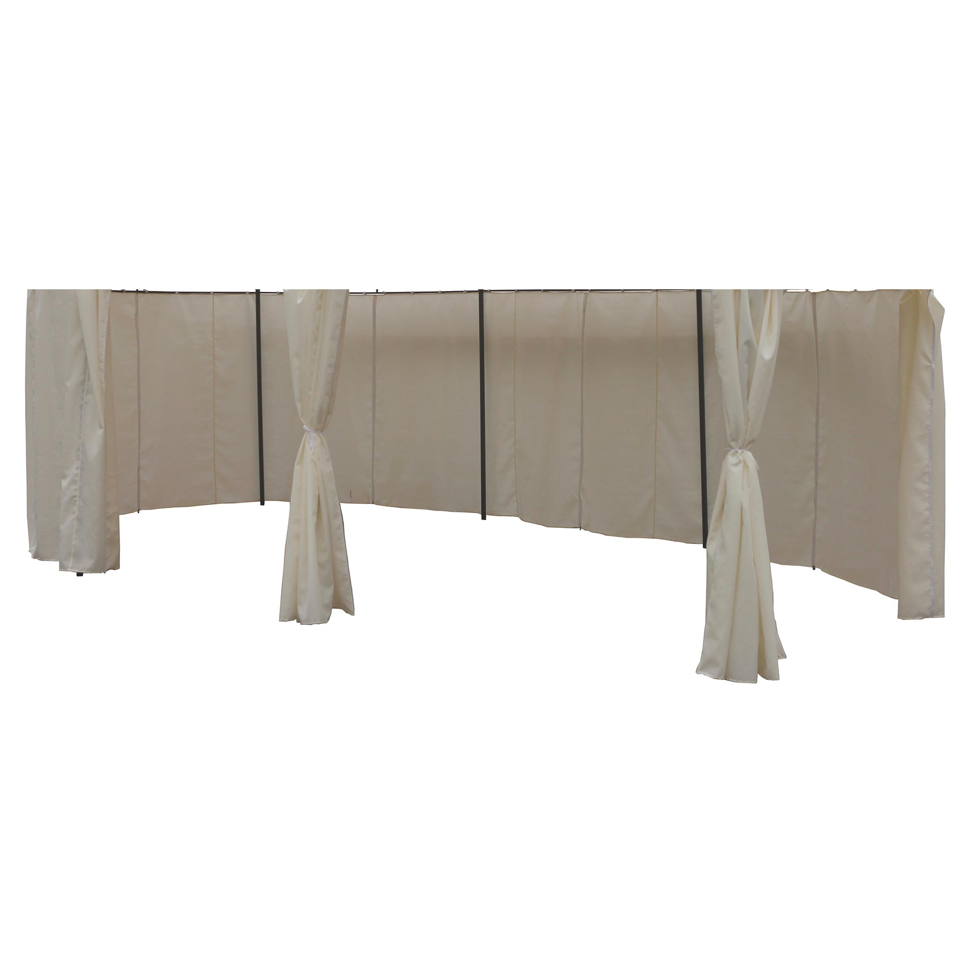 8er Set Seitenteile Pavillon 5,3x3,5m oval wasserabweisend Seitenwand Sichtschutz Beige