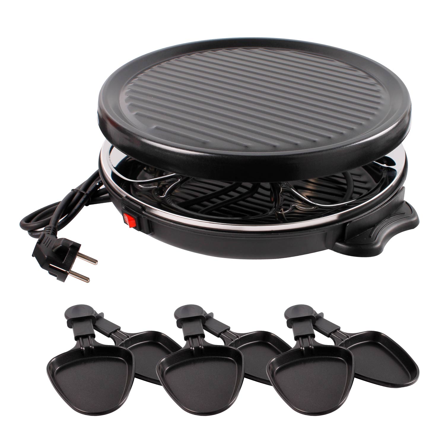 Raclette Grill Tischgrill Löwenthal 2 in 1 inkl. 6  Pfännchen 6 Personen 800W
